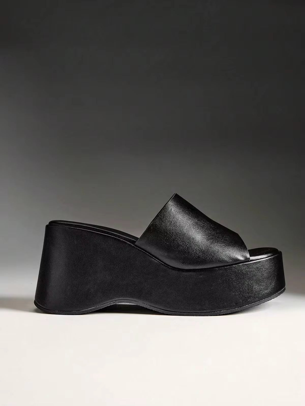 SHUZIA Women's Minimalist Thick Platform Slip-On Sandals